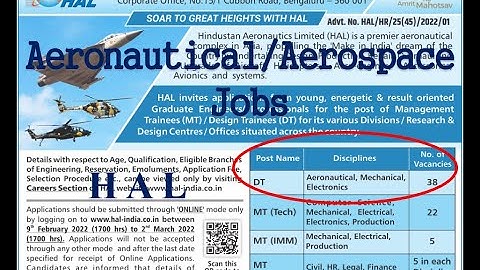 Aerospace/Aeronautical jobs (HAL)