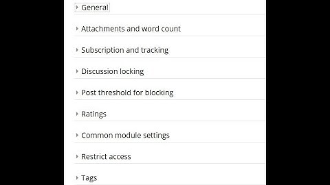 Advanced forum settings