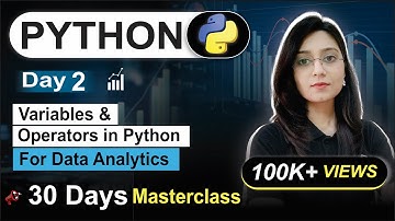 Python For Data Analyst | Day 02 | Variables & Operators | Free 30Days Class | Data Analytics Course