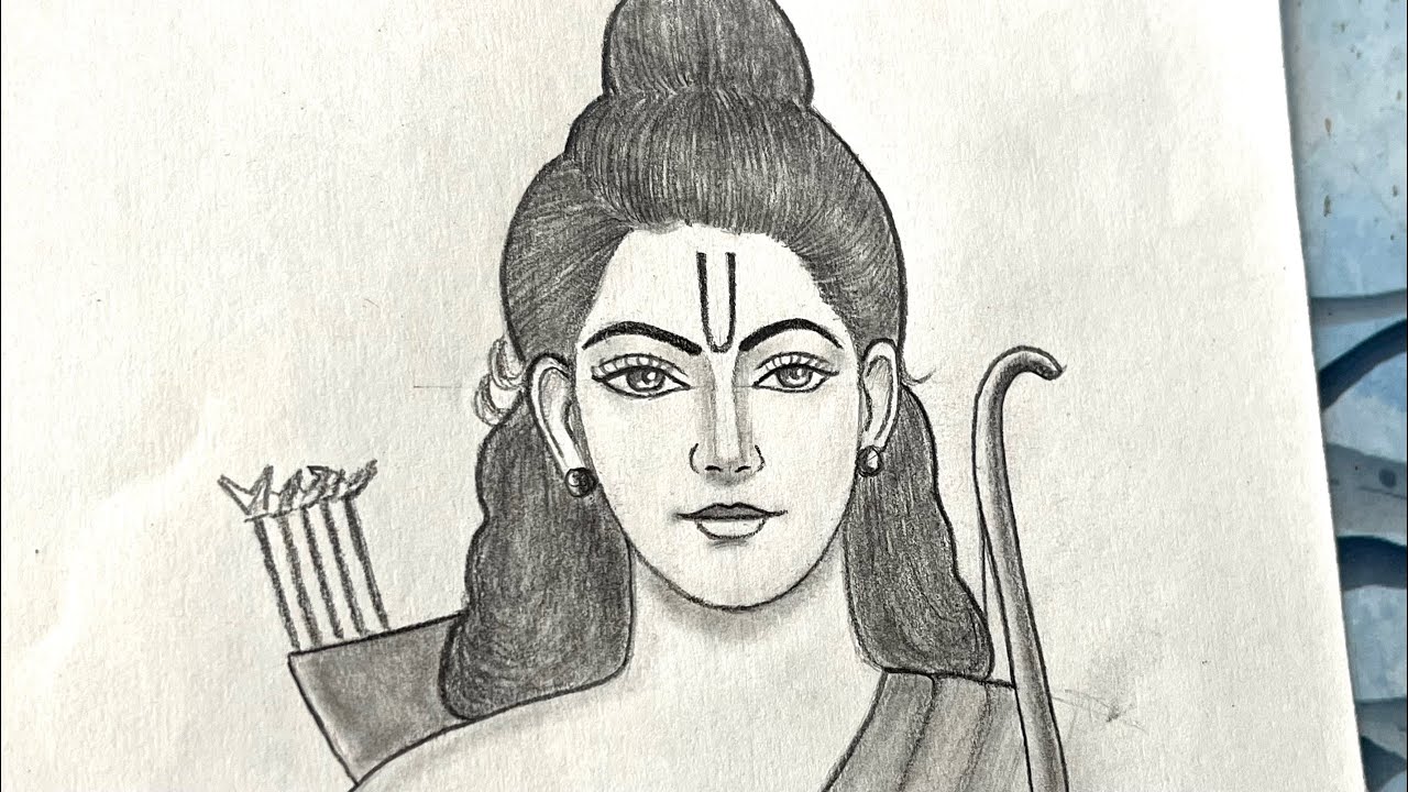 Lord Shree Ram Side Face Holding Dhanush | Easy Pencil Drawing Step by Step  | Step by step drawing, Online drawing, Pencil sketches easy