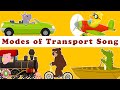 Transport song  vehicle and sounds  modes of transport rhymes for kids  bindis music  rhymes