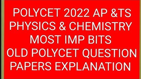 POLYCET OLD QUESTION PAPER BITS AND ANSWERS  POLYCET 2022 AP AND TS