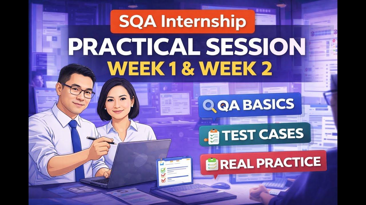 SQA Internship Practical Session | Week 1 & Week 2 | QA Basics, Test Cases & Real Practice