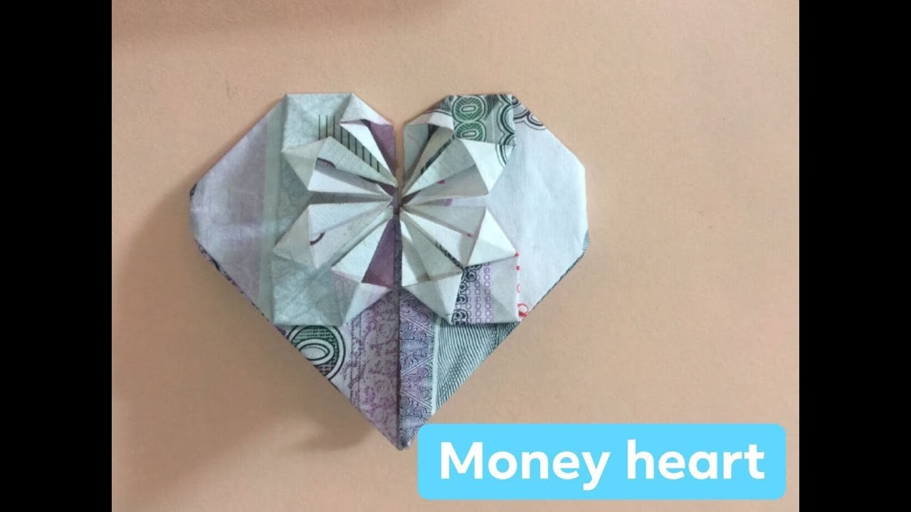 How to make money heart\Making heart from money\Easy Origami Heart with