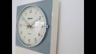 OLYMPIC Wall CERAMIC! Clock KITCHEN 1963! Mechanical Timer Vintage Germany Glass