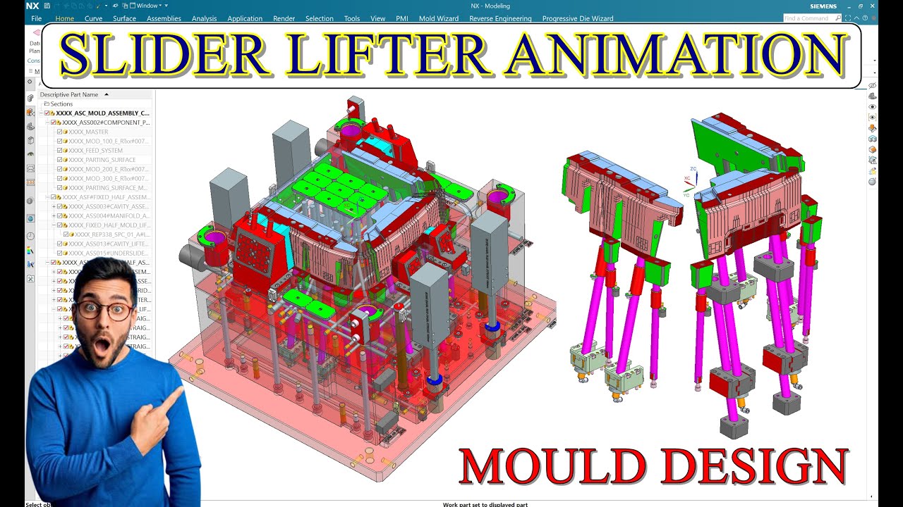 MOULD ANIMATION | INJECTION MOULD DESIGN LIFTER SLIDER ANIMATION ...