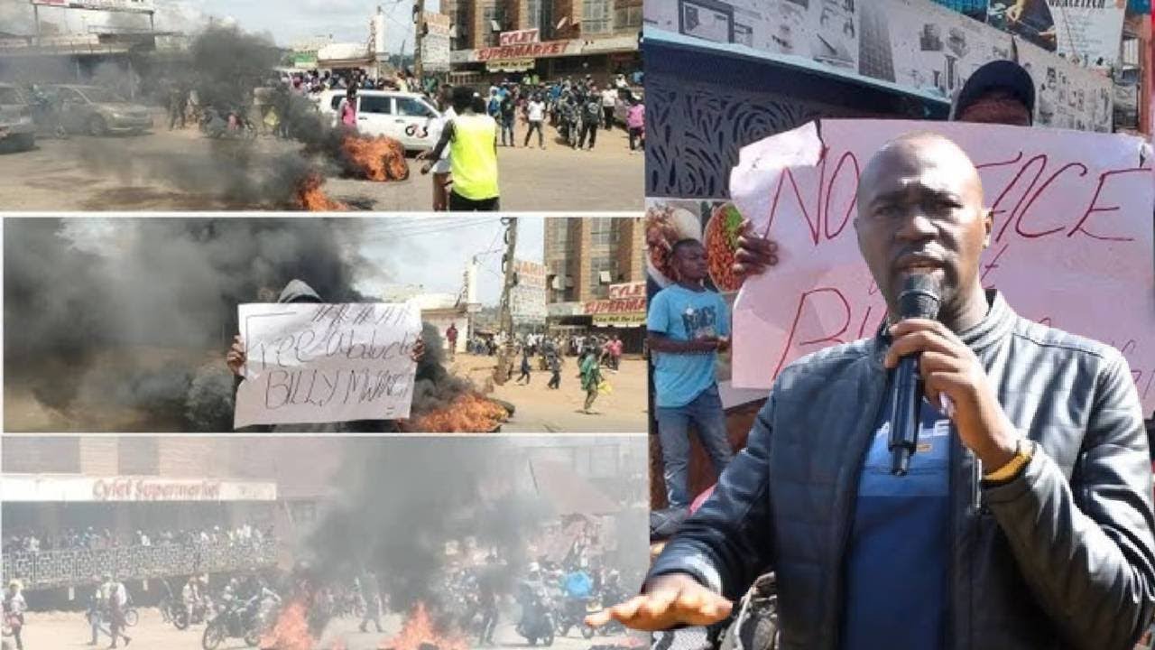 CHAOS IN EMBU AS ANGRY RESIDENTS POURS IN STREETS OF EMBU PROTESTING DEMANDING RELEASE OF MP MUKUNJI
