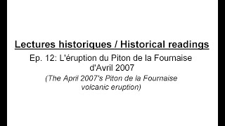 Lectures historiques - Léruption du Piton de la Fournaise dAvril 2007