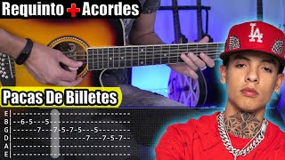 Video thumbnail of "Pacas De Billetes - Natanael Cano - Requinto + Acordes | TABS | Tutorial Guitarra"