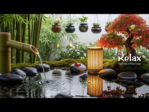 Relaxing Music Relieves Stress and Calm Anxiety 🌿 Bamboo Water Fountain, Cure Insomnia, Deep Sleep