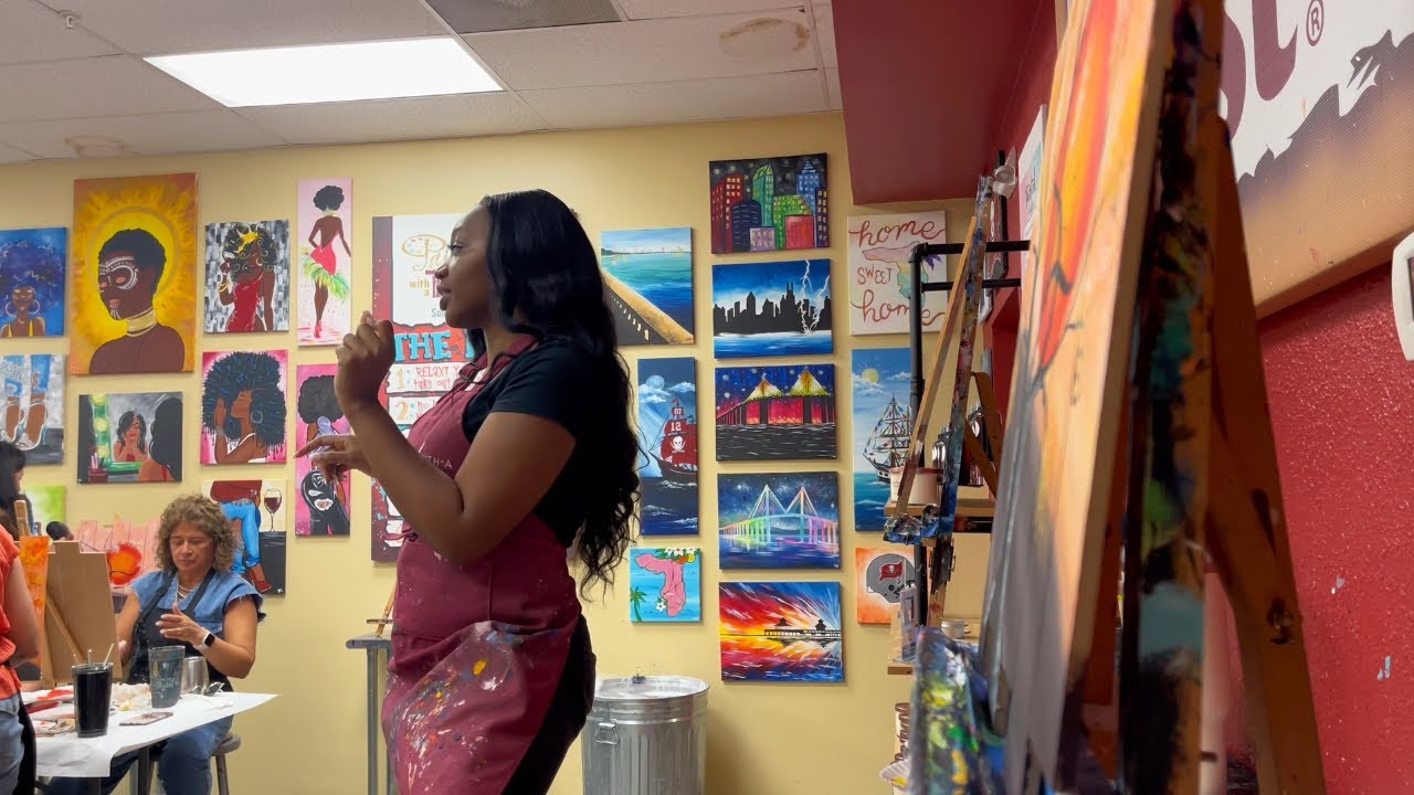 Working at Painting with a Twist| Day in the life of an Artist |