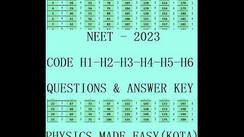 ORIGINAL PAPER NEET- 2023 CODE H1; H2; H3; H4; H5; H6; SOLVED; CRITICAL ANGLE; DENSER MEDIUM - 2;
