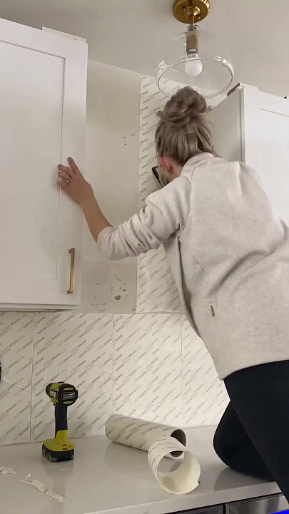 How to Install Backsplash Using Adhesive Tile Mat Backing • Marcia