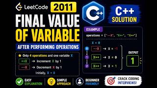 LeetCode #2011 - Final Value of Variable After Performing Operations | C++ Solution