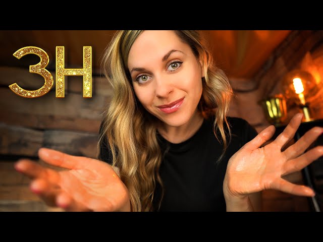 ASMR 3h Full Body massage, SPA, Face Brushing, Oil massage and Rain sounds for sleep