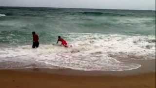 monkey crawl skimboarding