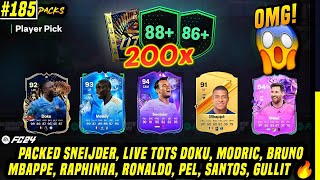 OMG! PACKED MENDY, MBAPPE, SNEIJDER, DOKU - OPENING 200x TOTS LIVE UPGRADE & 88+ PP | EAFC 24 #185 🔥