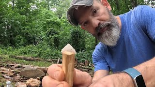 THE SURVIVAL CHALLENGE - SURVIVAL BUSHCRAFT SKILLS - Making a Stone Bearing Block!