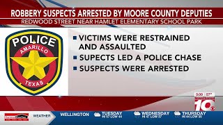 VIDEO: Amarillo police: Possible robbery suspects arrested by Moore County deputies after chase