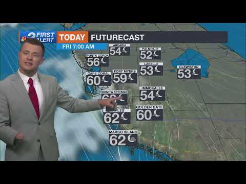 Cold front clears SWFL now cooler and drier air is moving in - YouTube