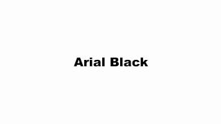 FOTD - December 12th, 2011 - Arial Black
