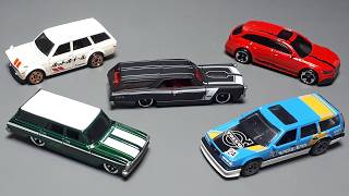 5x HotWheels Silver Hot Wagons metal base hot wheels RS6 510 GTO Volvo GDG44