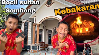 Prank bocil sombong Rumah mewahnya kebakaran Auto nangis kejer