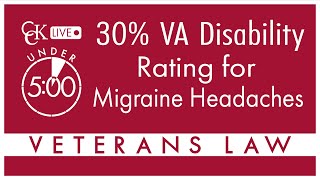 30% VA Disability Rating for Migraines