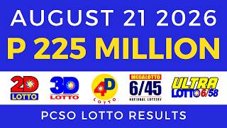 Lotto Result Today 9PM August 21 2026 PCSO