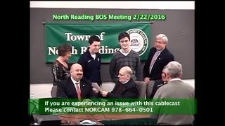North Reading MA Board of Selectmen Meeting 2/22/16