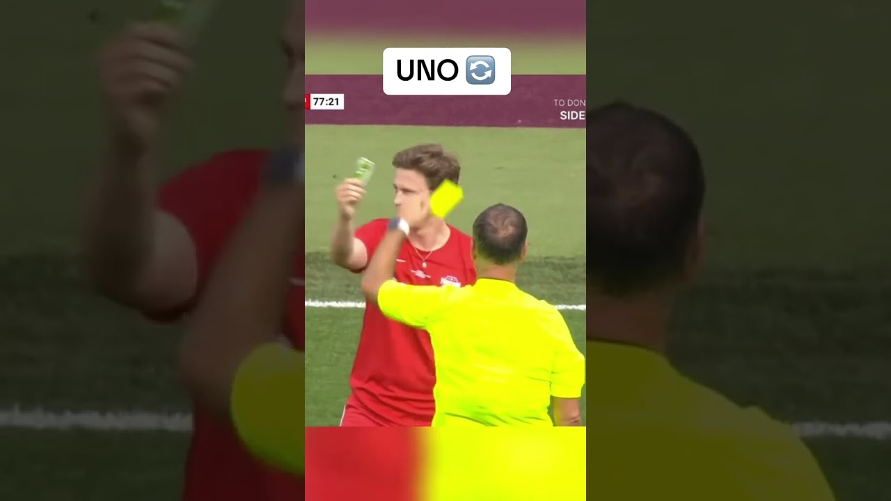 He pulled the UNO reverse card on the ref after the yellow card