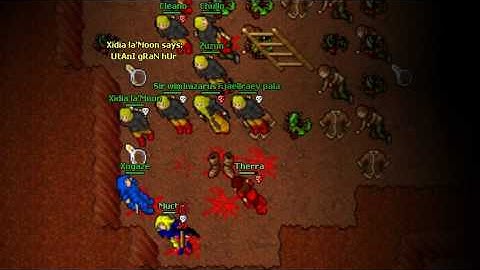 [Tibia Clips]Valoria war: UE trap in desert dungeon(Tibia 7.6)