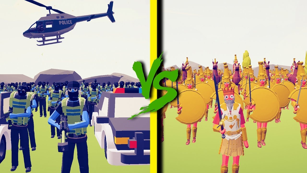MODERN POLICE vs ANCIENT ARMY - Totally Accurate Battle Simulator TABS