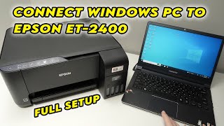How to Connect PC Computer to Epson EcoTank ET2400 Printer (Wifi Setup)