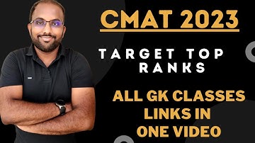 Target CMAT 2023 I General Knowledge Classes I All In One