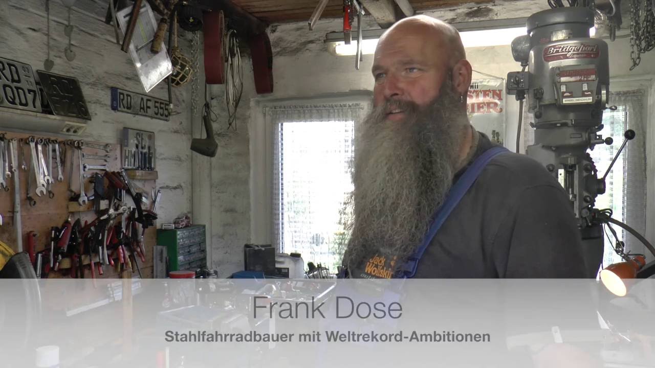 Frank Dose und sein Riesenfahrrad