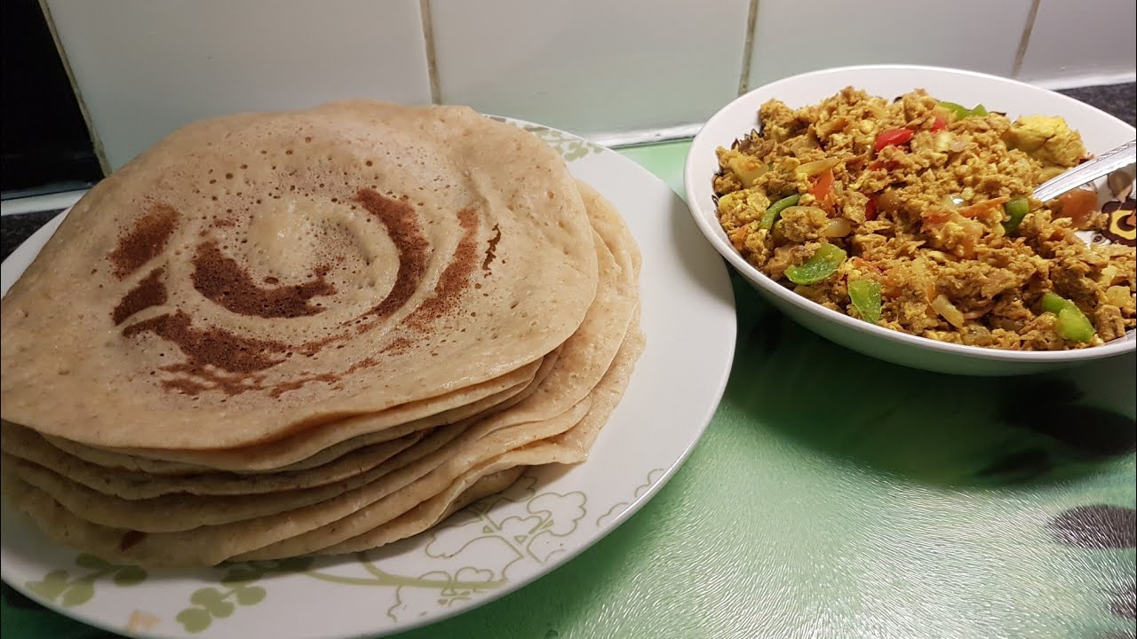 Easy pancake with fried tuna and egg/Canjeero fudud YouTube