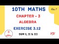 10th Maths @mathswithvsk6794 Ch 3 Algebra Exercise 3.12 i ii & iii #10thmaths #tnsyllabus #algebra