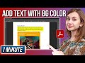 How to Add Text with Background in Adobe Acrobat