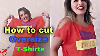 How to Cut oversize T-shirts  (Zumba wear) how to make a beautiful pc from your loose tshirt