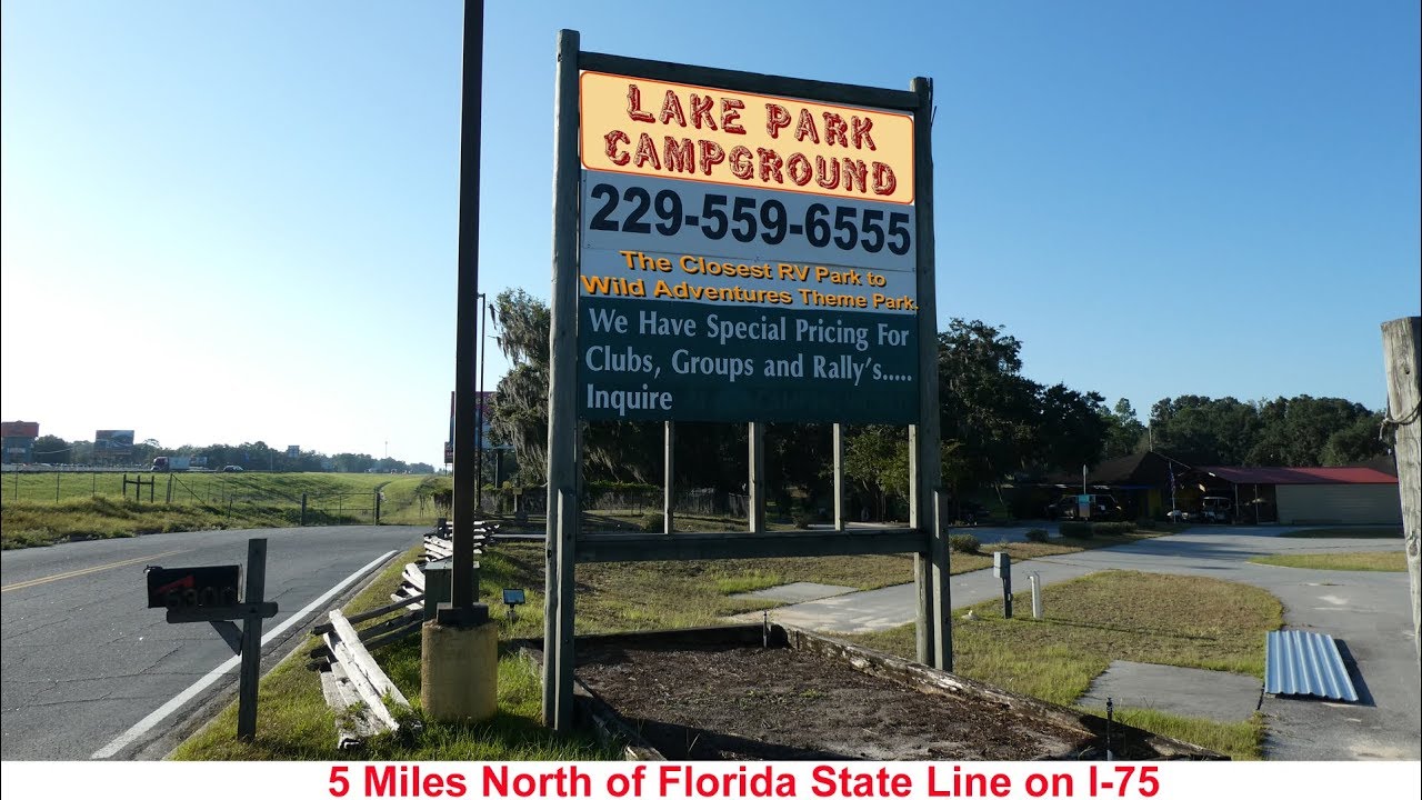 Lake Park Campground South Georgia Off Of I 75 Youtube