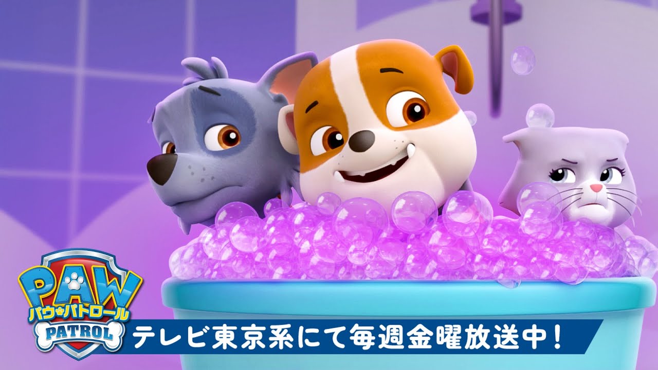 パウ・パトロール | ラブルのバブルトラブル＆くさいレスキュー！PAW Patrolのズーマ＆スカイと一緒に | 90分 | テレビ東京系にて放送中