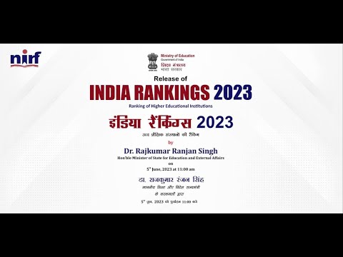 Release of INDIA RANKINGS 2023 by Hon'ble MoS for Edu. & External Affairs Dr. Rajkumar Ranjan Singh