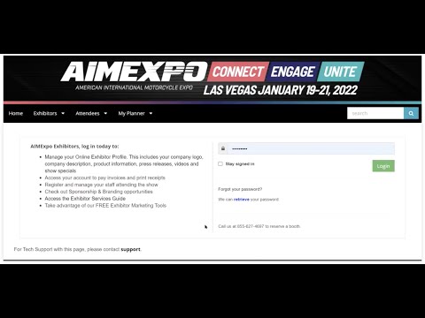 AIMExpo 2022 Exhibitor Portal Tutorial