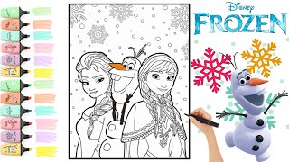 Coloring Frozen Elsa Anna and Olaf Coloring Page | Coloring pages for kids #painting #disneyfrozen