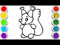 🐿️🎨 Cute squirrel Drawing,Painting and Coloring for Kids, Toddlers  Easy Drawing