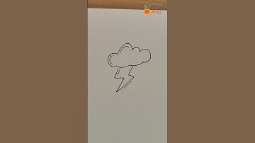 Things to draw when bored - Cloud & Thunderstorm #shorts #doodle #easydrawing