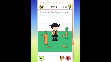 BRAIN TEST 4 : Level 9 I must find the biggest carrot