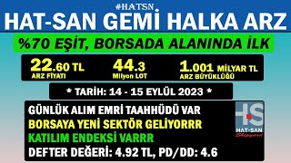 #HATSN HATSAN GEMİ HALKA ARZ \