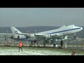[HD] USAF Boeing E-4B Nightwatch heavy takeoff at Zurich Airport - 23/01/2016
